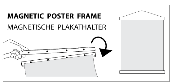 Porte-affiches magnétiques instruction