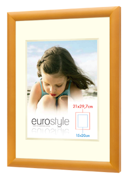 Eurostyle light oak wood picture frame with cream mount for 15x20cm photo