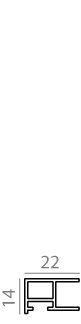 Technical diagram showing dimensions 14 and 22 on a black background