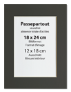 Acid-free dark grey passepartout 18x24 cm for 12x18 cm pictures