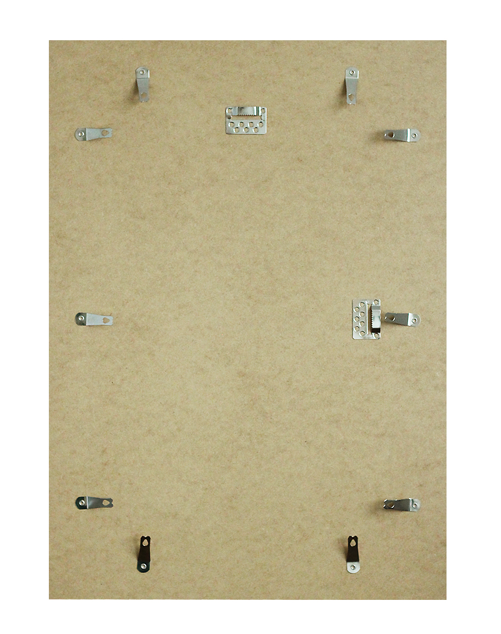 Dos en MDF avec clips tournants pour cadres en bois, crochets en dents de scie en mammouth